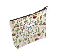 PLITI Plant Lover Gift Bookworm Gift A Woman Can Not Survive On Books Alone She Also Needs Plants Makeup Bag for Gardener (Woman Needs Plants bagU)