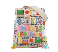 PLITI Play Is Learning Teacher Gift Teacher Appreciation Tote Bag Special Education Teacher Gift BCBA Speech Therapist Gift (Play is learning TGU)