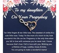 PLITI Pregnancy Gift For Daughter Pregnancy Congratulation Gift Infinity Heart Necklace Mom To Be Gift (daughter Pregnancy Infinity Heart necU)