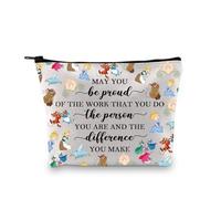 PLITI Princess Cinderella Gift Fairy Tales Makeup Bag May You Be Proud of The Person You are Cinderella Fan Cosmetic Bag (Be Proud cindere bagU)