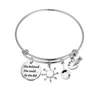 PLITI Princess Gift Fairy Tale Princess Lover Gift She Believed She Could So She Did Inspirational Bracelet (believed sun pan bgU)