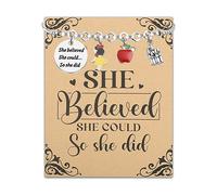 PLITI Princess Gift Princess Fans Gift She Believed She Could So She Did Inspirational Bracelet For Fairy Tale Lover, M, Stainless Steel, no gemstone