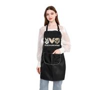 PLITI Pug Apron With Pockets For Pug Dog Lover Gift Pug Mom Gift Crazy Pug Lady Gift Pug Dog Owner Gift Peace Love Pugs Gift (Peace love pugs APU)