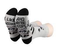 PLITI Raccoon Socks Raccoon Lover Gift I Like Raccoon And Maybe Three People Raccoon Themed Gift Wildlife Animal Lover Gift (UK, Alpha, One Size, Regular, Regular, I Like Raccoon SocksU)