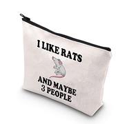 PLITI Rat Makeup Bag Rat Lover Gift Rat Owner Gift Crazy Rat Lady Gift for Women I Like Rats and Maybe 3 People Travel Pouch(I Like RatsU)