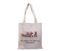 PLITI Rat Tote Bag For Rat Keeper Lover Gift Cute Rat Mom Gift Yes I Really Do Need All These Rats Canvas Handbag(Do need rats TGU)