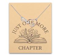 PLITI Reading Lover Gift Bookworm Gift Bookish Gift Just One More Chapter Infinity Heart Necklace For Book Lover (chapter inheart necU)