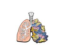 PLITI RT Respiratory Therapist Gift Lung Enamel Pin Lung Specialist Gift Human Organ Gifts Art Flower butterfly Brooch Pin (Lung Flower PinU)