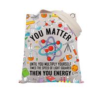 PLITI Science Teacher Tote Bag Medical Laboratory Scientist Gifts You Matter You Energy Funny Physicist Physics Lover Gift (then you energy TGU)