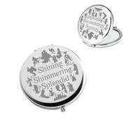 PLITI Shining Shimmering Splendid Genie Lamp Inspired Gift Fairy Tale Fans Compact Mirror For Family Friend (Shinning splendid CMU)