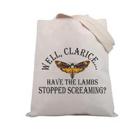 PLITI Silence Lambs Movie Inspired Gift Well Clarice Have The Lambs Stopped Screaming Tote Bag Hannibal Lecter Fan Gift (Lambs Stopped TGU)