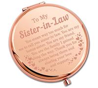 PLITI Sister In Law Compact Mirror Bonus Sister Gift Unbiological Sister Gift To My Sister In Law Inspirational Pocket Mirror (Sister-in-Law CMrg U)