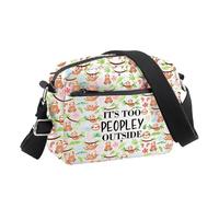 PLITI Sloth Crossbody Bag Sloth Lover Gifts It's Too Peopley Outside Sloths Themed Gift Animal Lover Gift Zoologist Gifts (Sloth Peopley CBU)