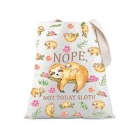 PLITI Sloth Tote Bag Sloth Lover Gift Lazy Sloth Gift Sloth Mom Gift Nope Not Today Sloth Shoulder Bag For Animal Lover (Not Today Sloth TGU)