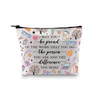 PLITI Social Worker Appreciation Gift Social Worker Makeup Bag MSW Graduation Gift May You Be Proud of The Work You Do Gift (Be Proud SW bagU)