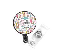 PLITI Sonographer Gift Sonography Tech Gift Ultrasound Technician Gift I See Better in The Dark Nursing ID Reel (See Dark Badge)