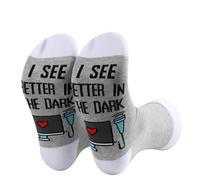 PLITI Sonographer Gift Ultrasound Technician Gift Sonography Tech Gift Radiologist Gift I See Better In The Dark Socks (Cotton, See Better Dark SocksU)