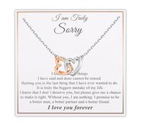 PLITI Sorry Gift Apology Gift Forgiveness Gift I am Truly Sorry Interlocking Heart Necklace For Soulmate, M, Stainless Steel, No Gemstone