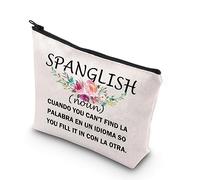 PLITI Spanish Gift Spanglish Definition Makeup Bag Spanish Teacher Appreciation Gift Bilingual Teacher Gift (Spanglish nounU)