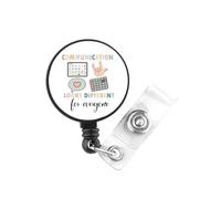 PLITI Speech Therapy Gift Speech Language Pathologist Gift Communication Looks Different for Everyone SLP Badge Reel (Communication Badge)