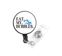 PLITI Swimming Gift Swimmer Gift Swimming Coach Gifts Swim Team Gifts Eat My Bubbles Swim Badge Reel for Nurse Doctor (eat Bubbles badgeU)