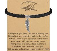 PLITI Sympathy Gift I Thought Of You Today Memorial Gift Angel Wings Charm Bracelet For Women Friend Remembrance Gift (thought wings bgU)