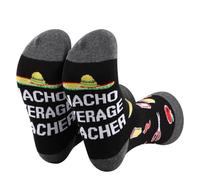 PLITI Teacher Socks Teacher Appreciation Week Gift Nacho Average Teacher Best Teacher Ever Gift Teacher Retirement Gift (UK, Alpha, One Size, Regular, Regular, Nacho Teacher SocksU)