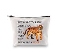 PLITI Tiger Themed Gifts Tiger Animal Lover Gift Always Be Yourself Unless You Can Be a Tiger Funny Tiger Makeup Bag (Be a Tiger bagU)