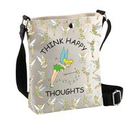 PLITI Tinkerbell Gifts Peter Cartoon Inspired Gift Think Happy Thoughts Tinkerbell Fairy Tale Crossbody Bag Pixie Fans Gift (Think thought CbagU)