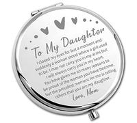 PLITI To My Daughter Compact Mirror From Mom Dad Daughter Graduation Gift Daughter Inspirational Pocket Mirror (Daughter closed CM U)
