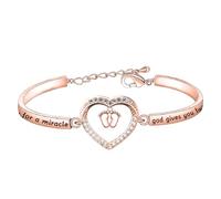 PLITI Twin Mom Gift Mommy To Be Gift First Time Mom Gift When You Pray For A Miracle God Gives You Two Bracelet For New Mom, M, Stainless Steel, no gemstone