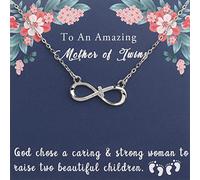 PLITI Twin Mom Gift Mommy To Be Gift Infinity Cross Necklace For New Mom Mom Of Twins New Grandma Gift First Time Mom Jewelry (Mother of Twins necU)