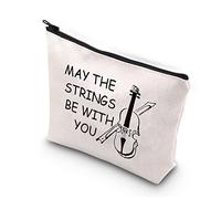 PLITI Violin Gift for Women Violinist Gift Violin Teacher Gift May The Strings Be with You Violin Travel Zipper(Strings with youU)