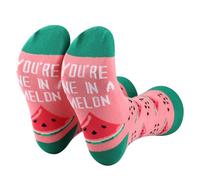PLITI Watermelon Party Gifts You Are One In a Melon Socks For Watermelon Gift Watermelon Lovers Gift Fruit Lover Gift (Cotton, One in melon SocksU)