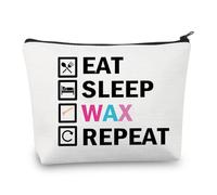 PLITI Wax Technician Gift Waxing Specialist Gift Esthetician Gift Eat Sleep Wax Repeat Makeup Bag for Coochie Waxer Gift (Wax RepeatU)