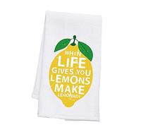 PLITI When Life Gives You Lemons Make Lemonade Novelty Kitchen Towels with Sayings Flour Sack Cotton Hand Towel (Make lemonade towelU)