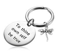 PLITI William Shakespeare Quote Keychain to Thine Own Self Be True Inspirational Encouraging Gift (to Thine Own Self Be True)