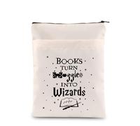 PLITI Wizard Book Sleeve Book Lover Gift Bookworm Book Bag for Reader Writer Librarian Bibliophile Reading Lover Book Cover (Books Turn BSU)