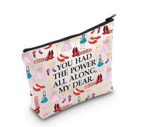PLITI Wizard Oz Gift Dorothy Ruby Gifts Ruby Red Slippers Gifts You Had The Power All Along Makeup Bag For Dorothy Fans (Power Along BagU)