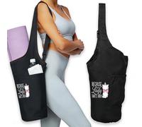 PLITI Yoga Mat Bags with Adjustable Strap & Pocket Because I'm a Lady That's Why Cat Lover Yoga Tote Bag for Pilates Gym (Lady why mat bagU)