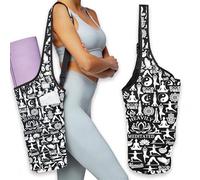 PLITI Yoga Mat Bags with Heavily Meditated Engraving Large Yoga Mat Carrier with Adjustable Strap for Pilates Fitness Gym Bag (Heavily Meditated mat bagsU)