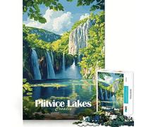 Plitvice Lakes Croatia 1000 Piece Jigsaws for Teenagers Puzzle Reason Skill Toy Mental Relax Exact Cut (38x52cm)