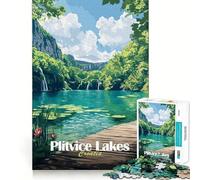 Plitvice Lakes Croatia Jigsaw Puzzles for Adults1000 Pieces Clear Logic Toy Leisure Time Perfect Cut Creative Gift (50x75cm)