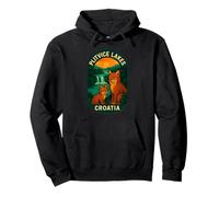 Plitvice Lakes Croatia Nature Lynx Badge Art Pullover Hoodie