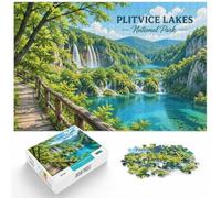 Plitvice Lakes National Paper Puzzle 1000pcs (70x50cm) for Adults | For screen-free Christmas time, this adult jigsaw puzzle with 1000 pieces works well for shared time during the holidays.