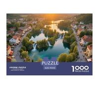 Plitvice Lakes National Park 1000 Pieces Portable Jigsaw Puzzle Building Age 3+ Quirky, Abstract Design, Fun Details, Educational, Challenging 70x50cm/1000pcs
