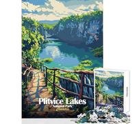 Plitvice Lakes National Park Croatia Teenager Jigsaw Puzzles 1000 Pieces Enhance Mindful Thinking And Focus Relaxing Stress Relief Game (38x26cm)
