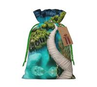 Plitvice Lakes National Park Print Christmas Drawstring Holiday Candy Bag Xmas Sacks Reusable Wrapping Bags Party Favor
