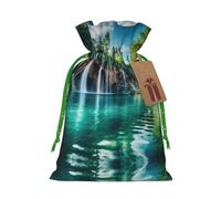 Plitvice Lakes National Park Print Drawstring Pouches For Gifts,Reusable Fabric Gift Bags,For Holiday And Party Presents