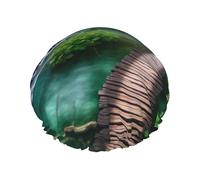 Plitvice Lakes National Park Print Shower Cap for Women Men, Reusable Double-Layer Fabric Bathing Cap Girls Hair Caps, 29 CM
